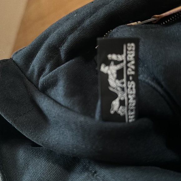 Hermes fourre tote bag black and grey canvas - Picture 3 of 8